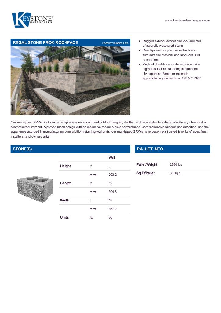 Regal Stone Pro Rockface Keystone Hardscapes Regal Stone Pro Rockface Keystone Hardscapes
